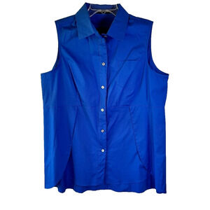Estelle and Finn Colbalt Blue Sleeveless Top Size XL Made in USA